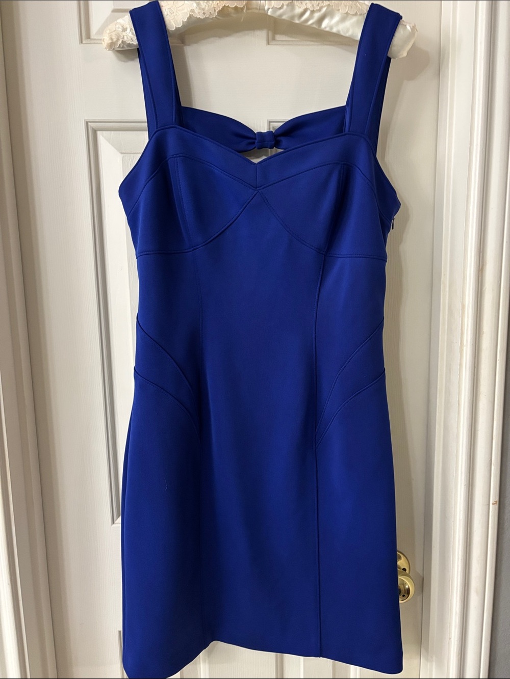Guess Cobalt Blue Sleeveless Mini Dress with Bow Accent